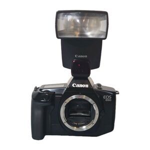 Canon EOS 650 35mm SLR Film Camera w/ Canon Speedlite 380EX Flash Tested Works